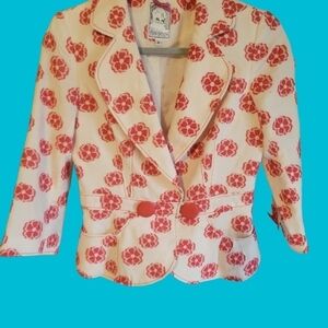 Yoana Baraschi Red Floral Patterned Blazer